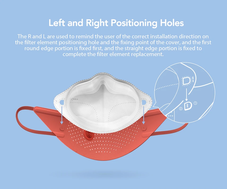 Xiaomi Mijia AirPOP Airwear Mask Light 360 PM2.5 Anti-Pollution Anti-haze FaceMask Material Antibacterial AIRWEAR Filter (8)
