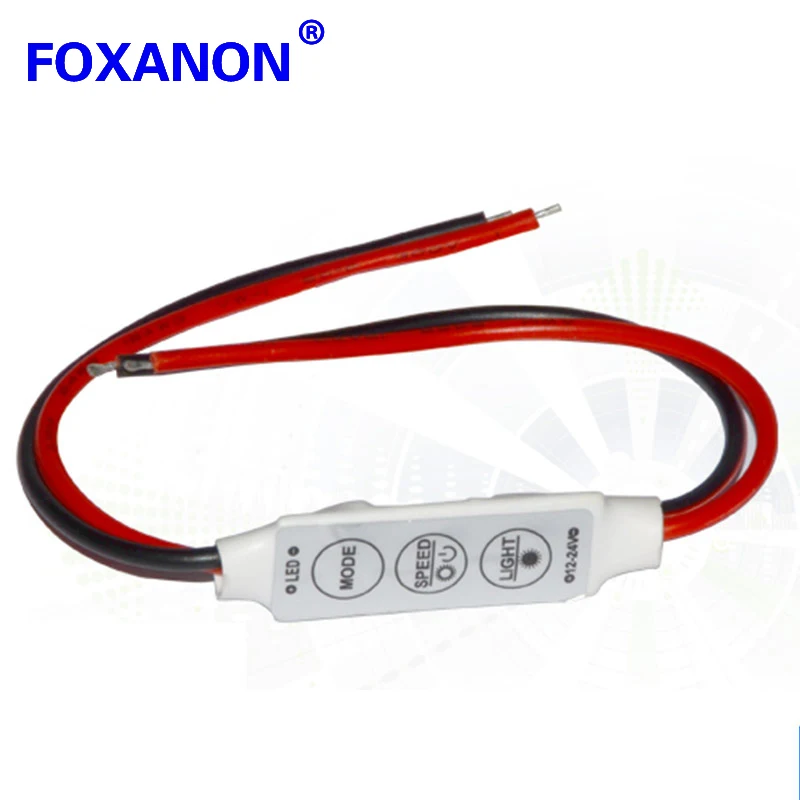 

Foxanon Dimmer Controller Switch Mini DC 12V 3 Keys For Single Color 5050 3528 5630 5730 3014 Led Strip lamps Light lighting