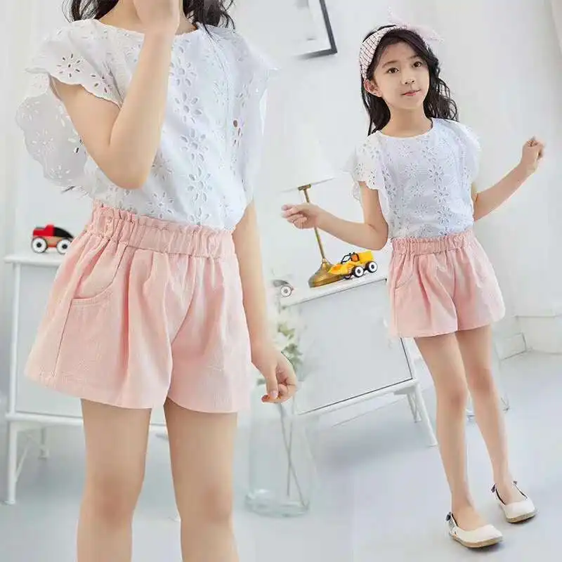 

2019 Children's Cotton Linen Shorts Summer Bloomers Short Pants Solid Baby Girls Beach Trousers Girl Thin Breathable Sport Brief