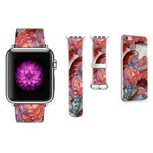 Цветок в стиле граффити ремешок для Apple Watch 38 мм 42 мм 40 мм 44 мм Серия 1 2 3 4 ремешок для Iwatch кожаный браслет подарок для IPhone чехол