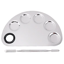 Профессиональный макияж из нержавеющей стали, Палетка для смешивания, косметическая основа, порошок, жидкость BB для взбивания сливок лопатка, набор