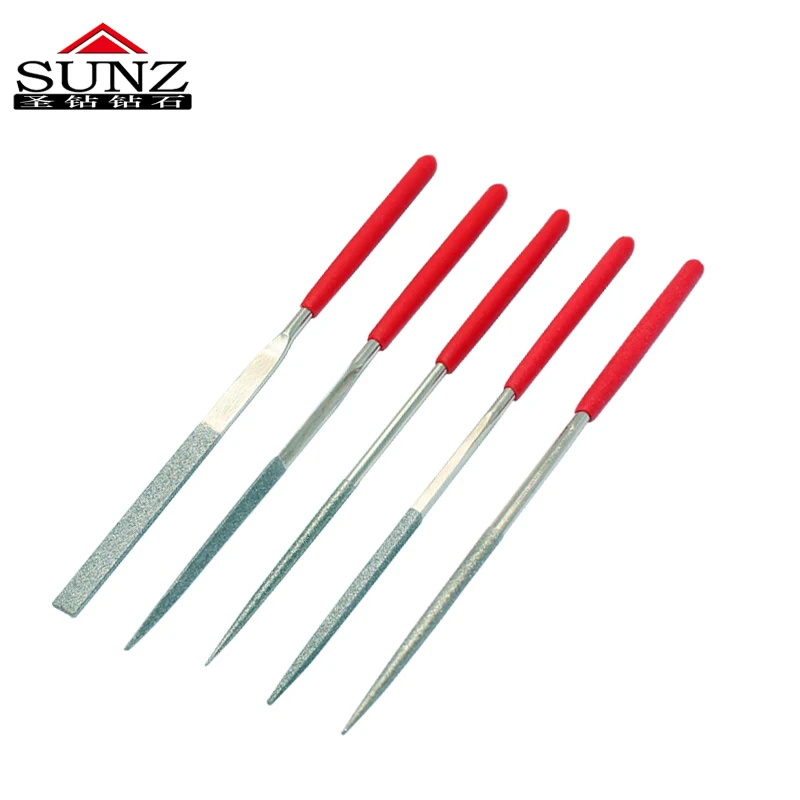 

shengzuan 5Pcs 4x160mm Diamond Needle File Set Rasp Lapidary Ceramic Wood Sharpening