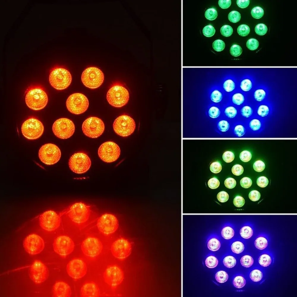 Par Light 12 LED RGB 18W Stage Lighting Club Disco Party Ballroom KTV Bar Wedding DJ Projector Spotlight | Лампы и освещение