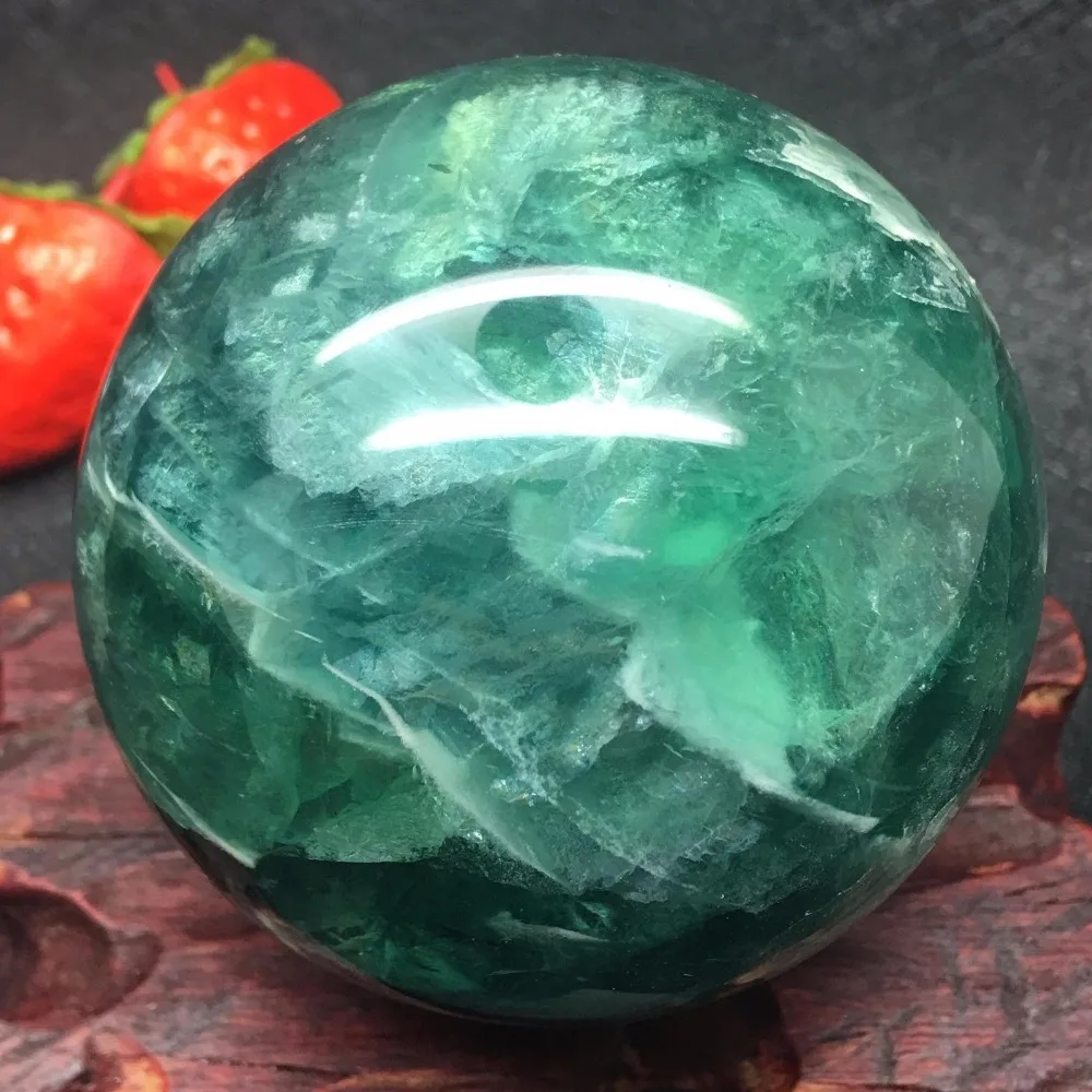 Natural Fluorite Quartz Crystal Sphere Ball Healing