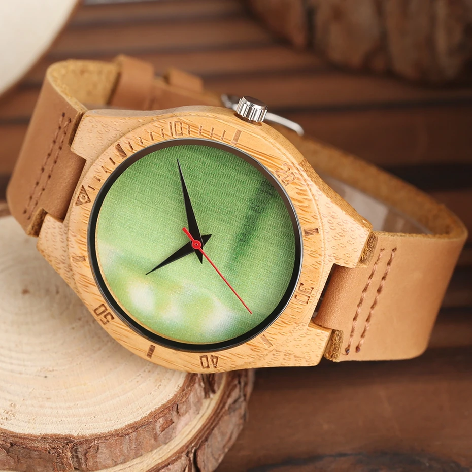 Casual Natural Mens Bamboo Wood Watches Minimalist Genuine Leather Quartz Wristwatch Male Creative Clock with Gifts Bag Relogios 2018 (24)