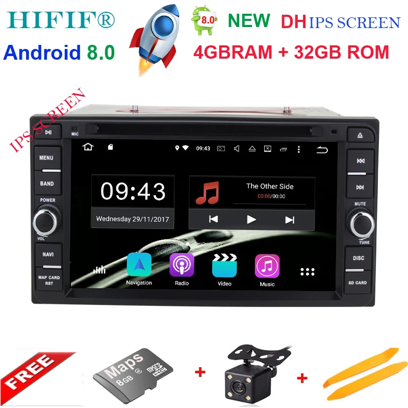 Clearance 4+32G Octa Core Android 8.0 car radio for Toyota Corolla EX Universal Fortuner Hilux car dvd player with steering-wheel,GPS RDS 0