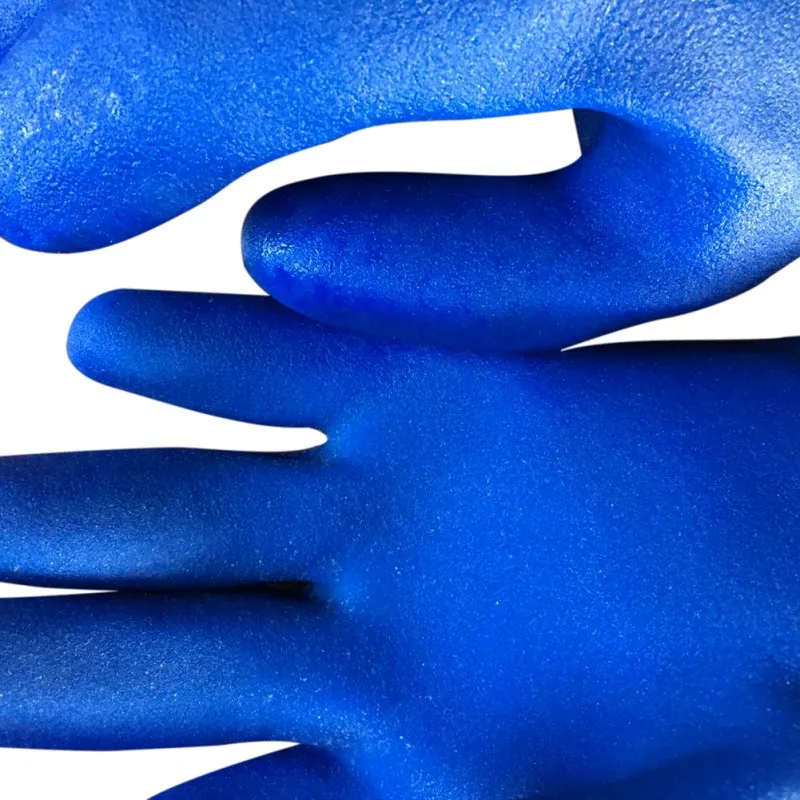 Промышленные рабочие перчатки полностью пропитанные маслостойкие кислотные и щелочные противоскользящие перчатки для уничтожения рыбы резиновые синие матовые
