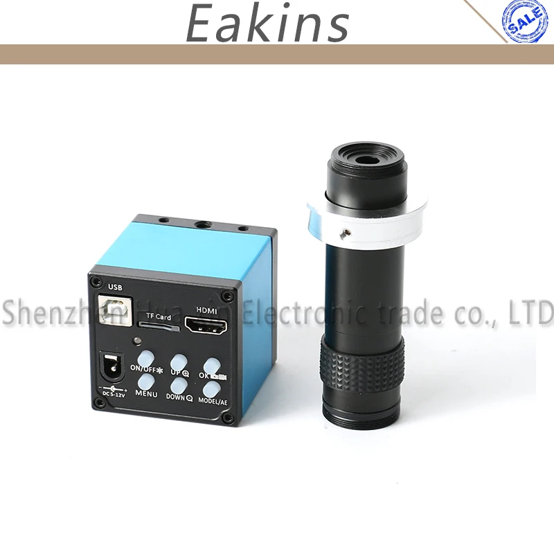 

720p 14MP HDMI USB Industrial Microscope Camera with IR remote controller+1X-100X Zoom C-mount Lens 18CM Working Distance