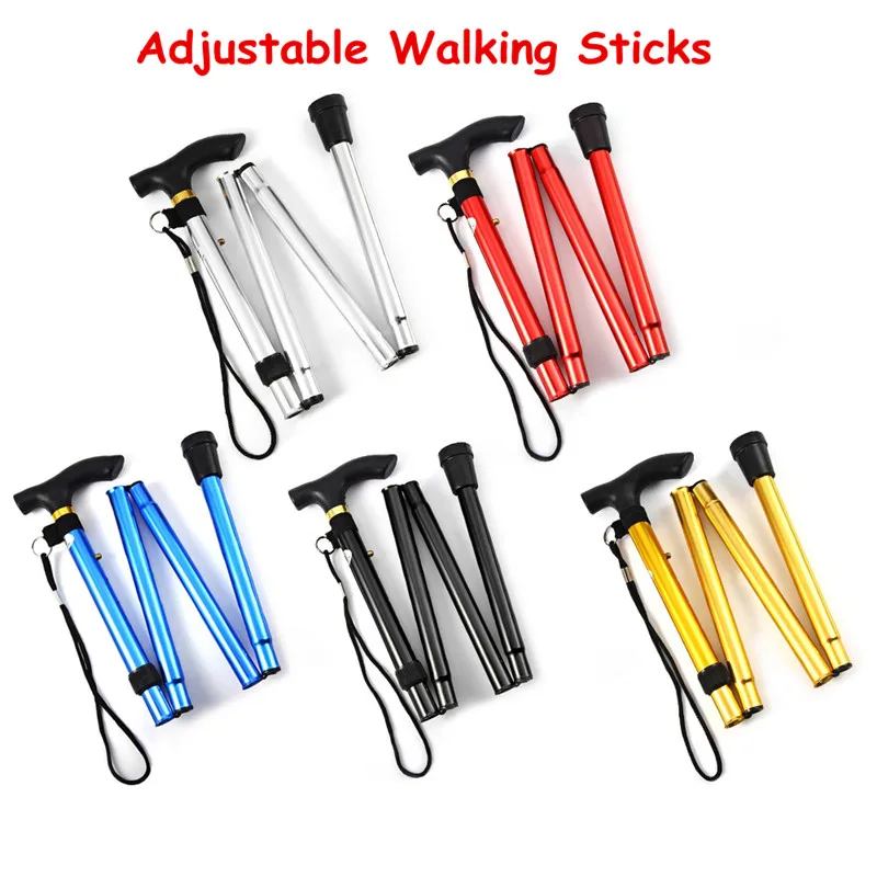 Buy Adjustable Aluminum Alloy Metal Folding Cane