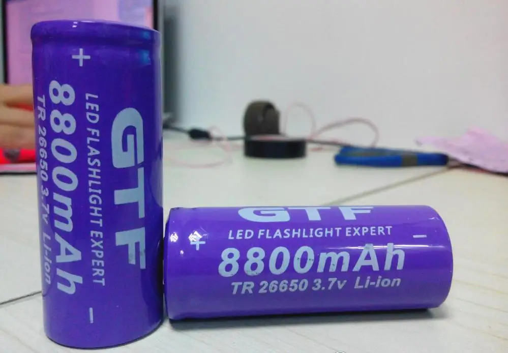 2 шт./лот высокое качество TR 26650 3,7 v 8800mAh литий-ионная аккумуляторная батарея для фонариков