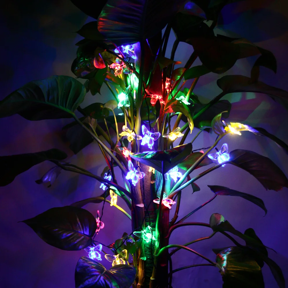 

CroLED Solar Power Lamp string Light Curtain Lights Butterfly Fairy Garlands Outdoor Garden Wedding Party Chrismas Decoration