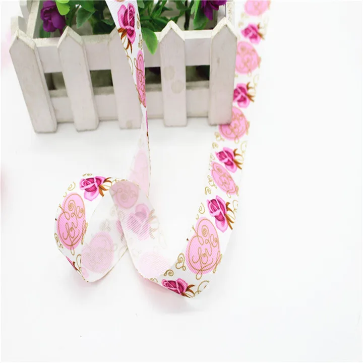 3 2.5cm x25Yard Ribbon Thermal Transfer Toral Printing Ribbons Handmade Diy Satin Ribbon Hair Accessories Gift Box Packaging
