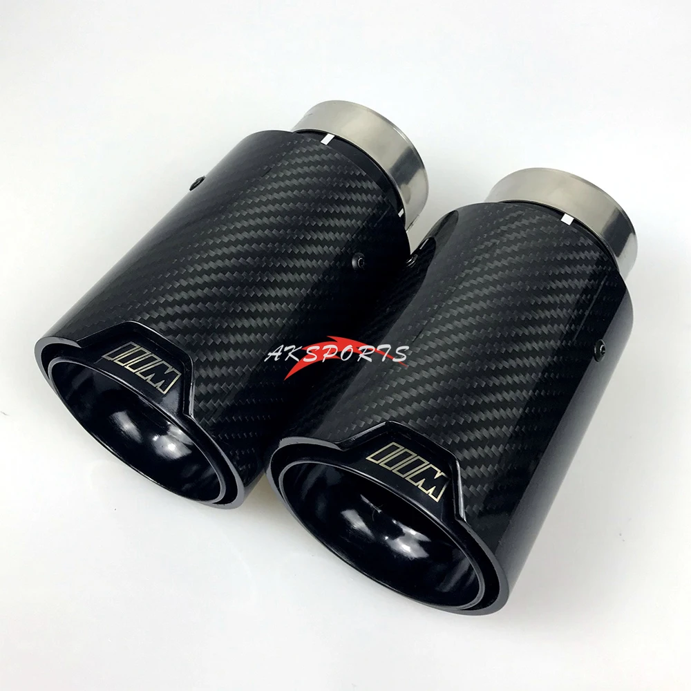 

1PC Universal Racing Muffler M LOGO Carbon Fiber Exhaust tips M Performance Exhaust Pipe For bmw e90