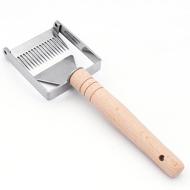 Stainless Steel Bee Hive Honey Uncapping Fork Scraper Woodhandle Beekeeping Tool Cutting Honey Fork Balance Cutting Honey Fork