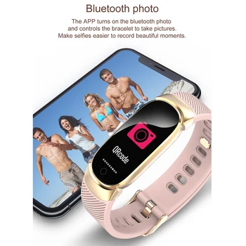 

Smart Wristband fitness tracker Watch Health Heart rate Blood Pressure Monitor Waterproof Smart camera Bracelet Men Smartwatch