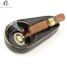 Nova chegada profissional charutos acessórios bolso cerâmica charuto cinzeiro kaloud mesa bandeja de cinzas cigarro único titular caixa de presente(China)