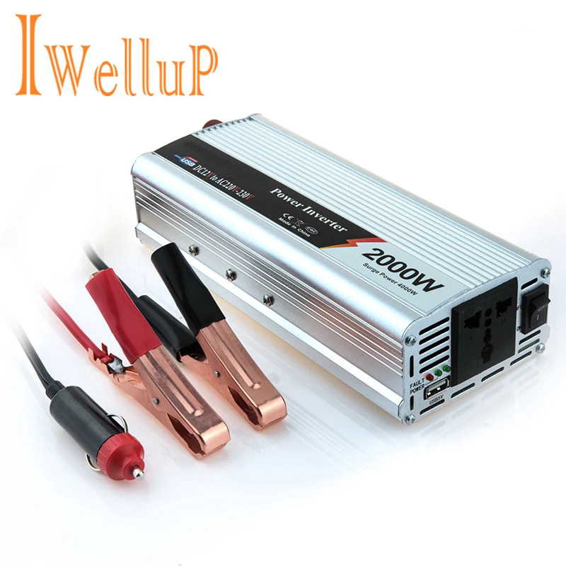 2018 Iwellup 800W Car Inverter 12v 220v 50Hz Auto Invertor Aluminum