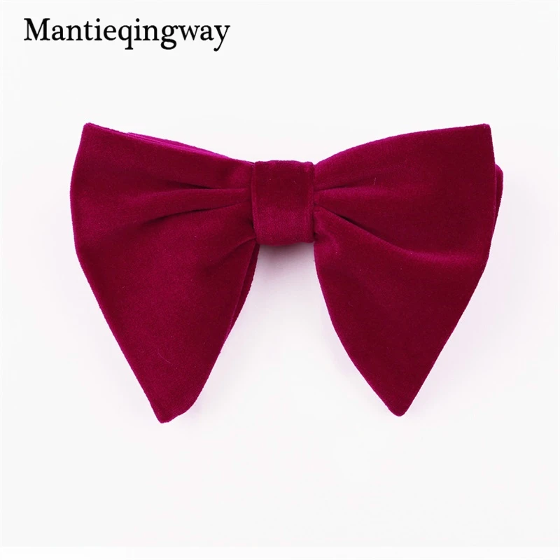 Mantieqingway, новинка, модный бархатный галстук-бабочка с большим бантом для женщин, мужчин, жениха, Свадебный галстук-бабочка, обтягивающий, сплошной цвет, Gravatas, тонкий черный галстук