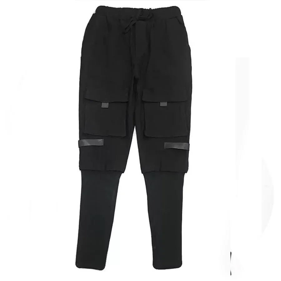 Больше карманов мужские новые модные лоскутные брюки карго шаровары джоггеры повседневные Хип-хоп мужские уличные спортивные брюки