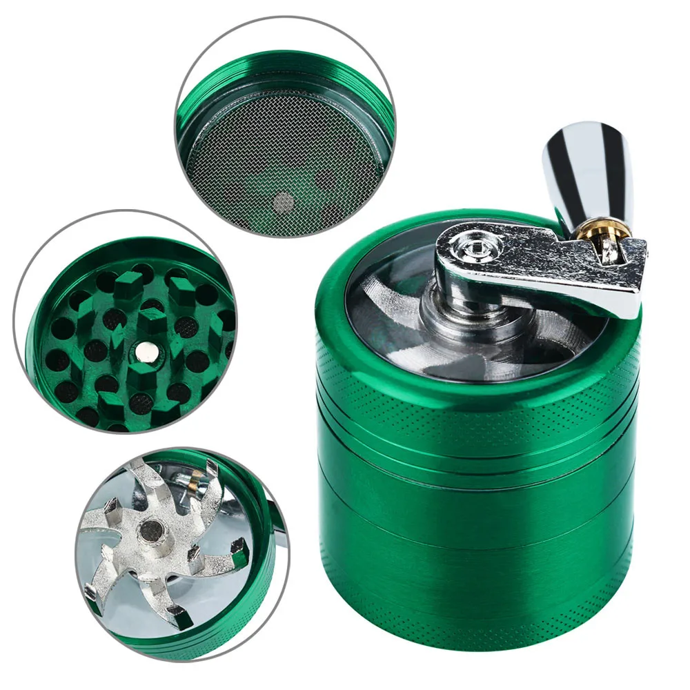 

Practical Hand Crank Crusher Herb Herbal Green Tobacco Cutter Grinder Hand Muller Shredder Weed Grinders Smoking Case