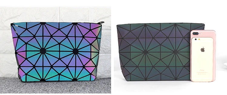 Aliwood جديد مضيئة الثلاثية الأبعاد المرأة حقيبة سلسلة حقائب كتف متنقلة الليزر هندسية للطي الإناث Crossbody حقائب