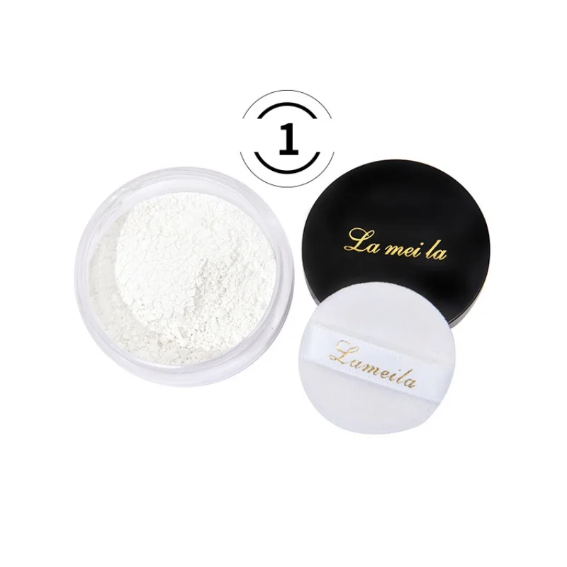 

Long Lasting Loose Powder Waterproof Matte Setting Powder with Puff Concealer Light Powder Mineral Makeup 1#