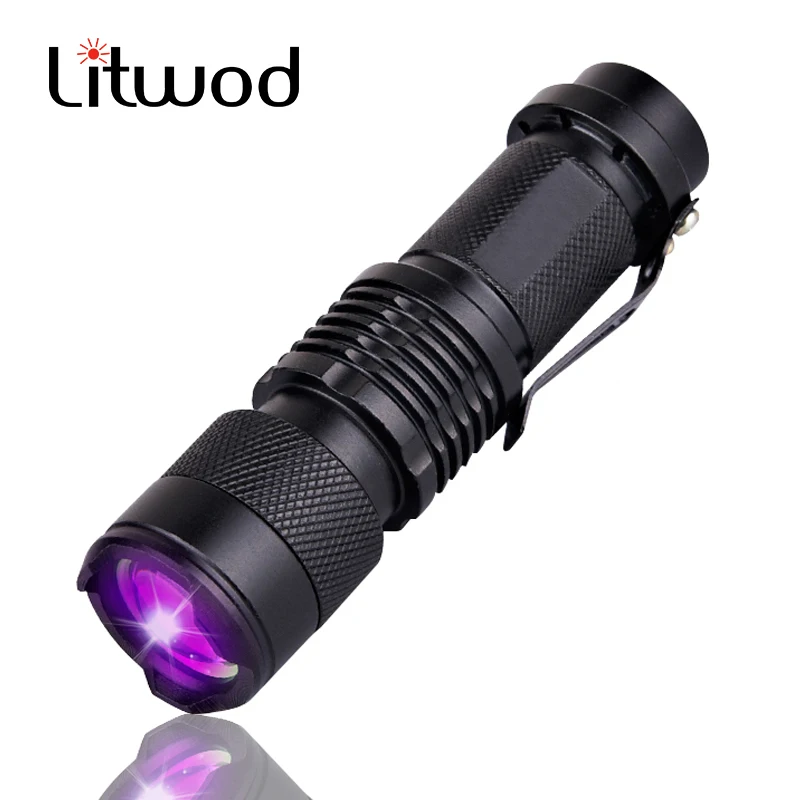 

Litwod Z90 Mini penlight Q5 LED Flashlight Torch UV light Waterproof 3 Modes zoomable Adjustable Focus Lantern Portable Light
