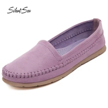 Silentsea/Женская обувь на плоской подошве; Новинка года; женская обувь высокого качества; женская повседневная обувь без застежки на плоской подошве
