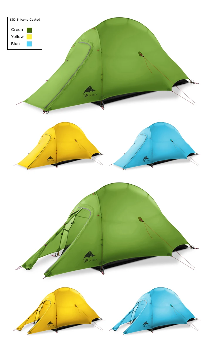 Ultraleve à Prova Temporada para Acampamento Engrenagem Pessoa Mochila Tenda Dultralight Água 15d Silicone Revestido 3 ou 4 3f ul 2 12 High Quality Esporte e Lazer