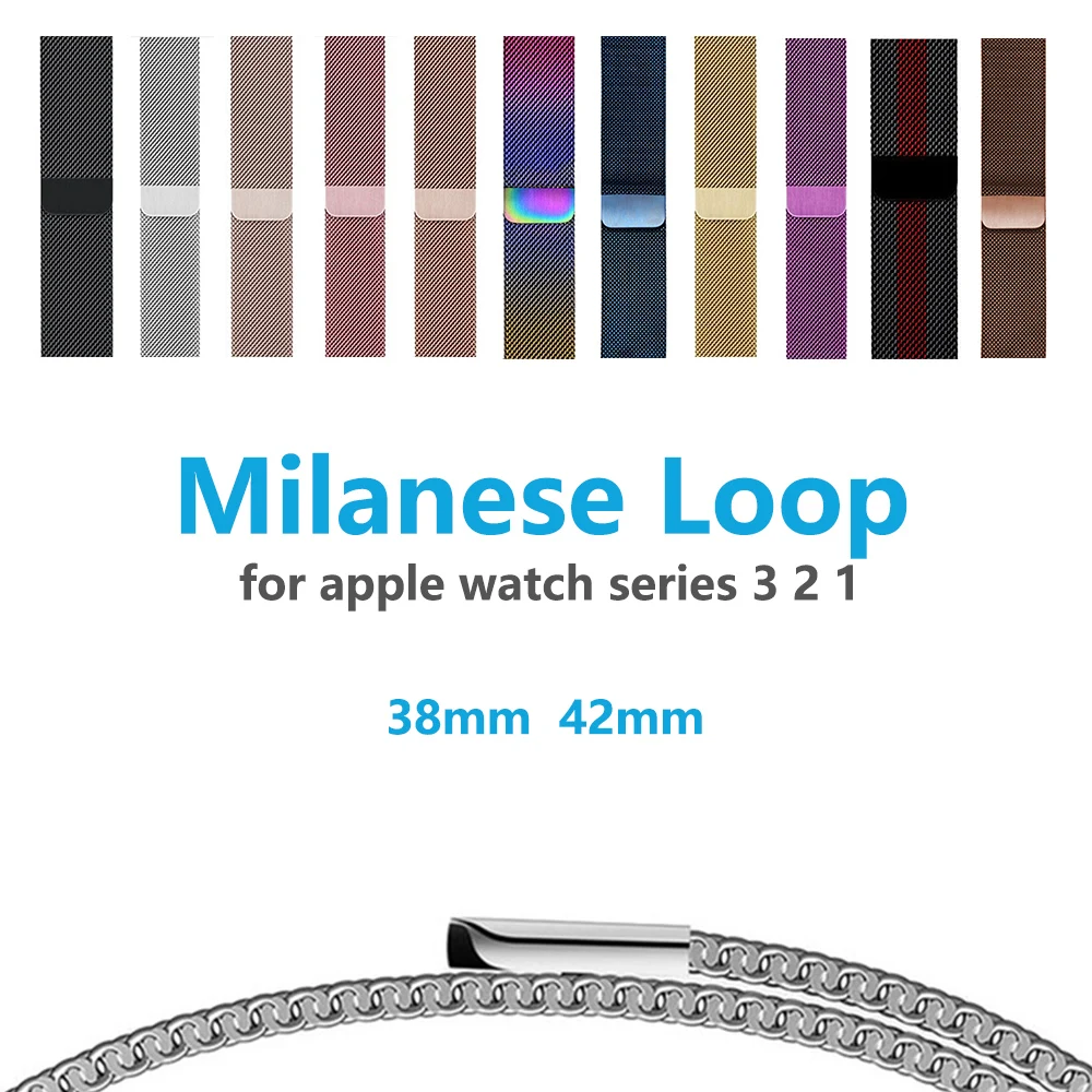 

Stainless Steel Magnetic Milanese loop for apple watch series 3/2/1 strap Bracelet watch band for iwatch 42mm 38mm Accessories