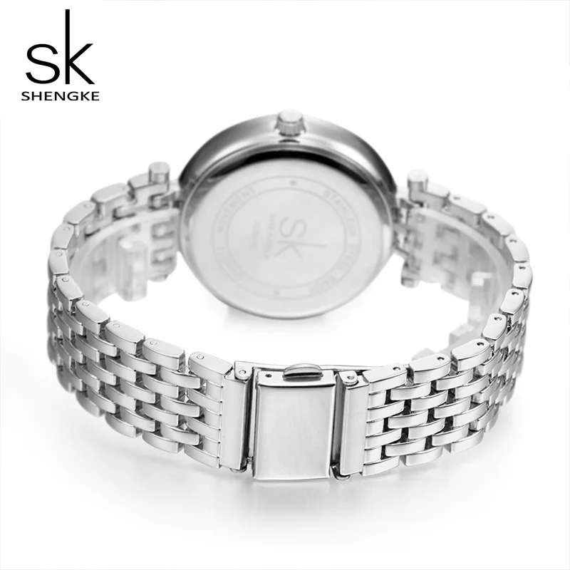 Shengke серебряные часы женские брендовые Роскошные Кристальные женские кварцевые часы Reloj Mujer SK женские часы-браслет Montre Femme