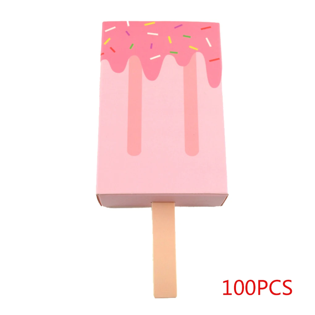 

2019 New 100 Pcs Mini Ice Cream Shape Candy Boxes Cute Baby Shower Favors Gifts Bags Birthday Party Decoration