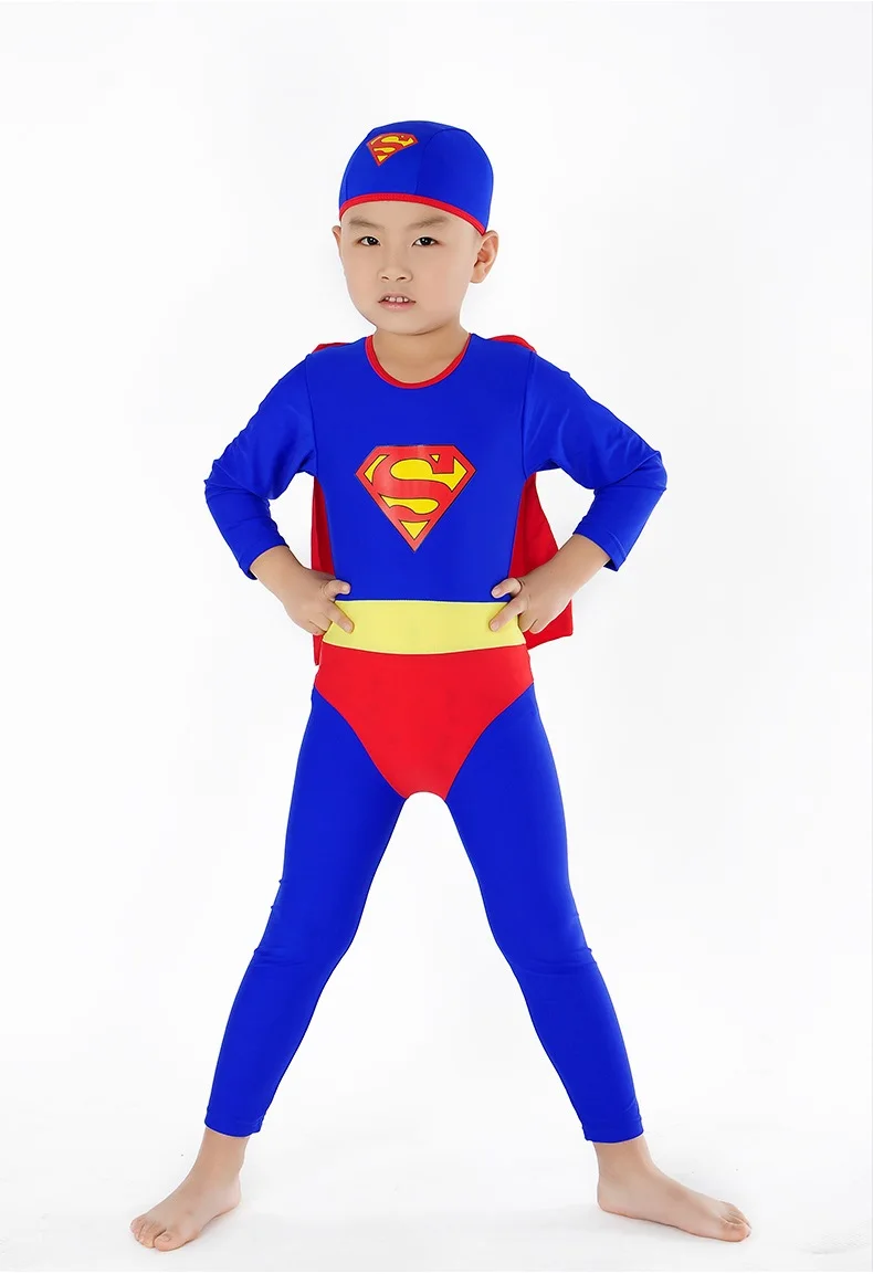 Superman Wetsuit for Boy Swimming Wetsuit kids Diving Suit long sleeve