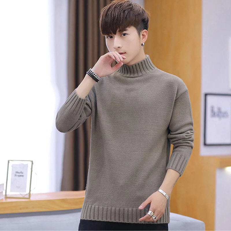 Turtleneck Sweater Men Top 2020 Autumn Winter New Korean Loose Long Sleeve  Casual Pullovers Personaliz Sweater Plus Size Knitted - Pullovers -  AliExpress