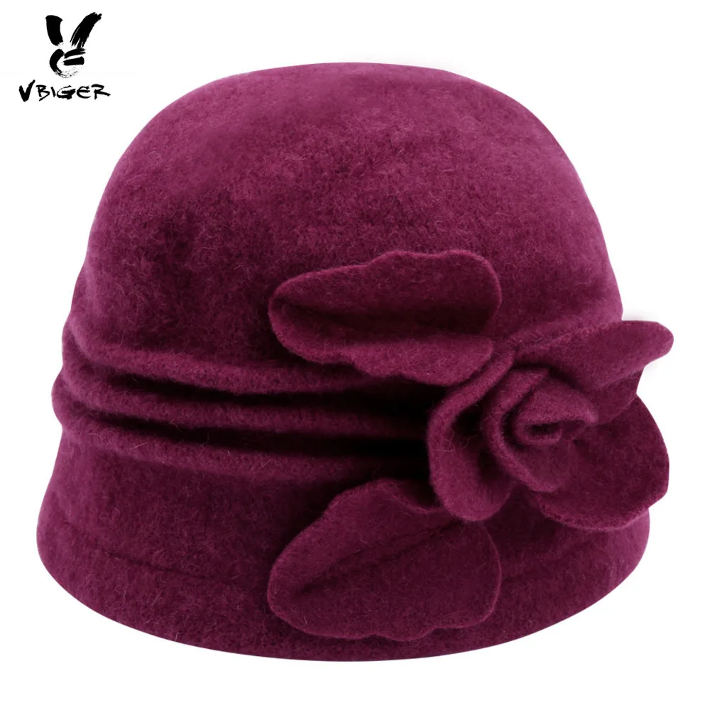 Vbiger Women Warm Hat Beanie Formal Casual Woolen Fedoras Billycock