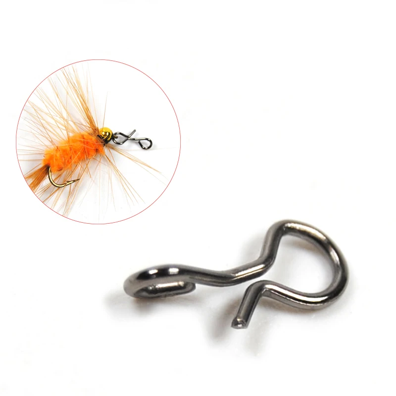 100PCS Fly Fishing Snap Quick Change for Hook & Lures Black Color High