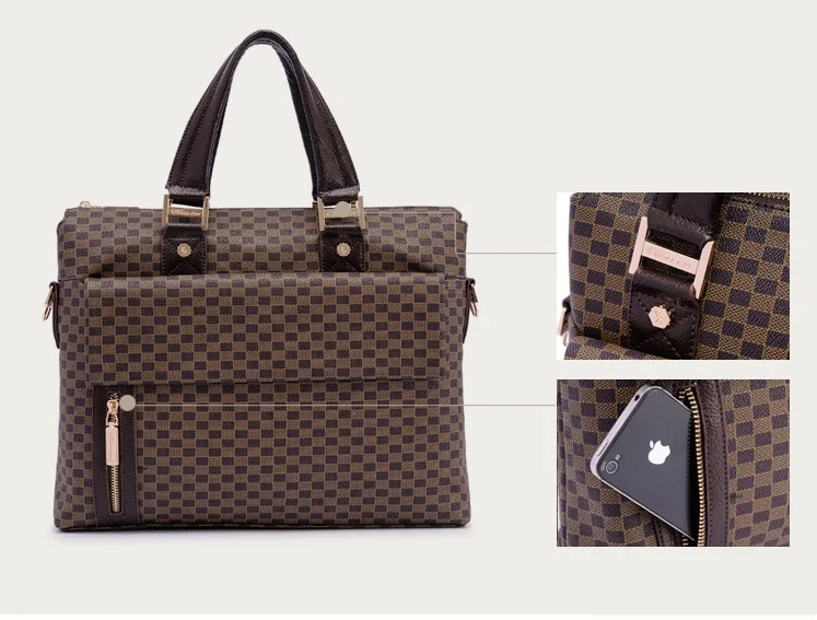 Mens Leather Bag Crossbody Tote Handbag Shoulder Bags Casual Handbags Zipper Brown High Quality9