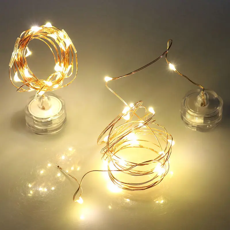 

20pcs 2m 20LED Fairy benable Copper String Light Waterproof led vine moon Lamp Xmas Home Party Wedding floral bar vase DIY Decor