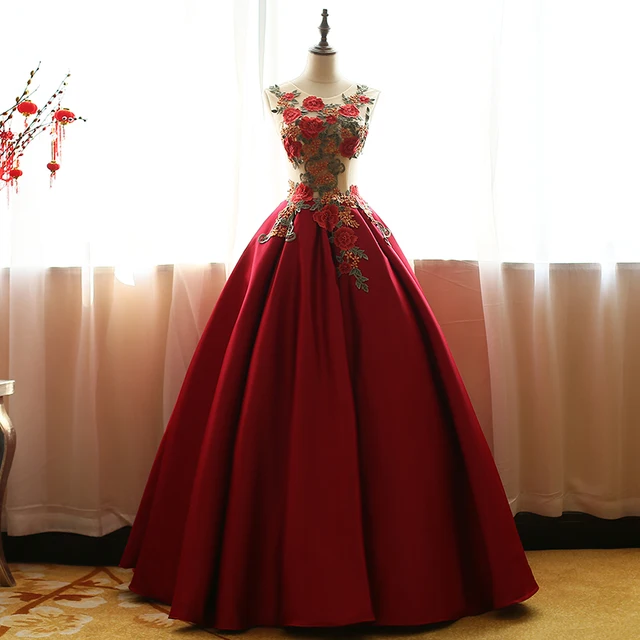 Corset Red Prom Dresses Long