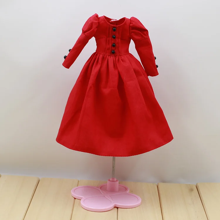 Бледный ледяной кукла bjd Ретро темно-зеленое красное платье длинная юбка - Цвет: red