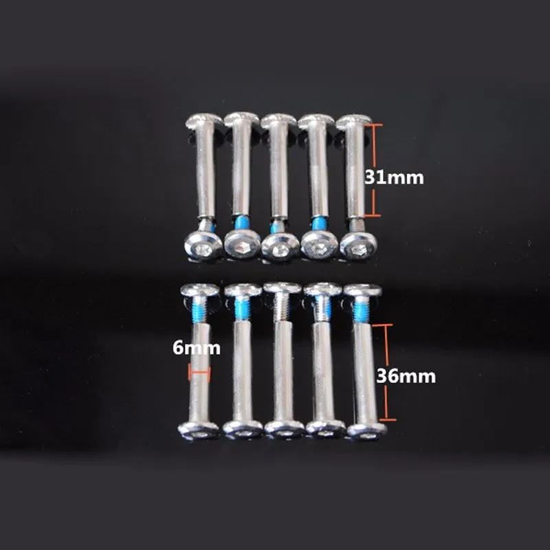 20 шт 6*31/36 мм Запчасти для оси для роликов роликовые коньки, ботинки Алюминий винты аксессуары