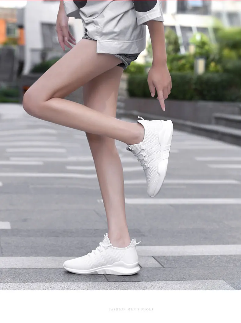 Женские кроссовки; модная обувь на плоской подошве из сетчатого материала; белая прогулочная обувь; женская обувь, увеличивающая рост; zapatillas mujer