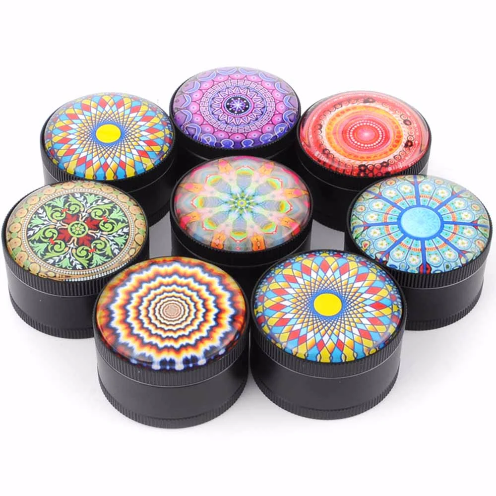 

JIJU Color Style Metal Tobacco Grinder Hand Spinner Weed Grinder Smoke Crusher Portable Cigarette Accessories Gifts JL-270J