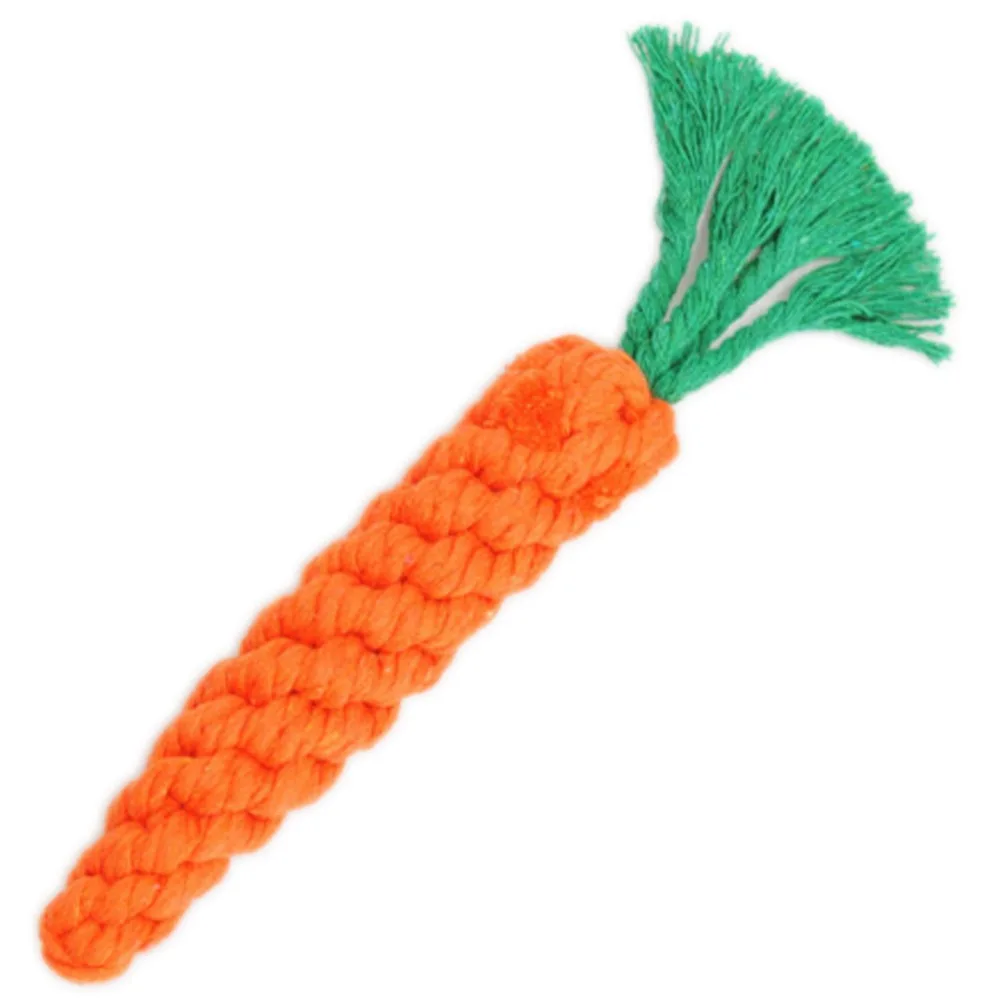 1 pcs Carrot Shaped Knot Ropes Pet Dog Toys Chew Cat Toy Safe Toys for