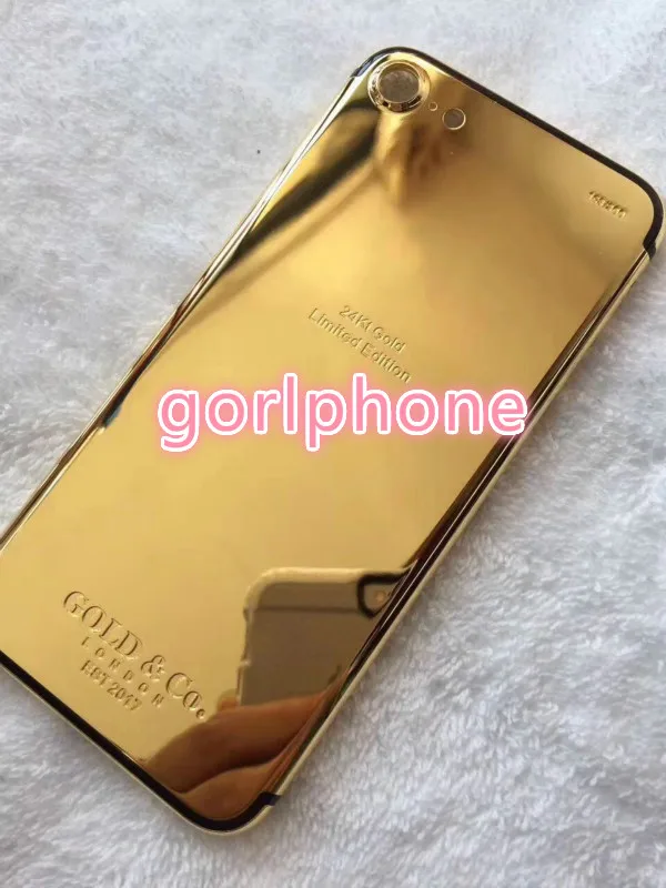 Замена роскошный корпус шасси для iphone 7/X задняя крышка 24k зеркало золото CO дверь батареи с логотипом+ кнопки