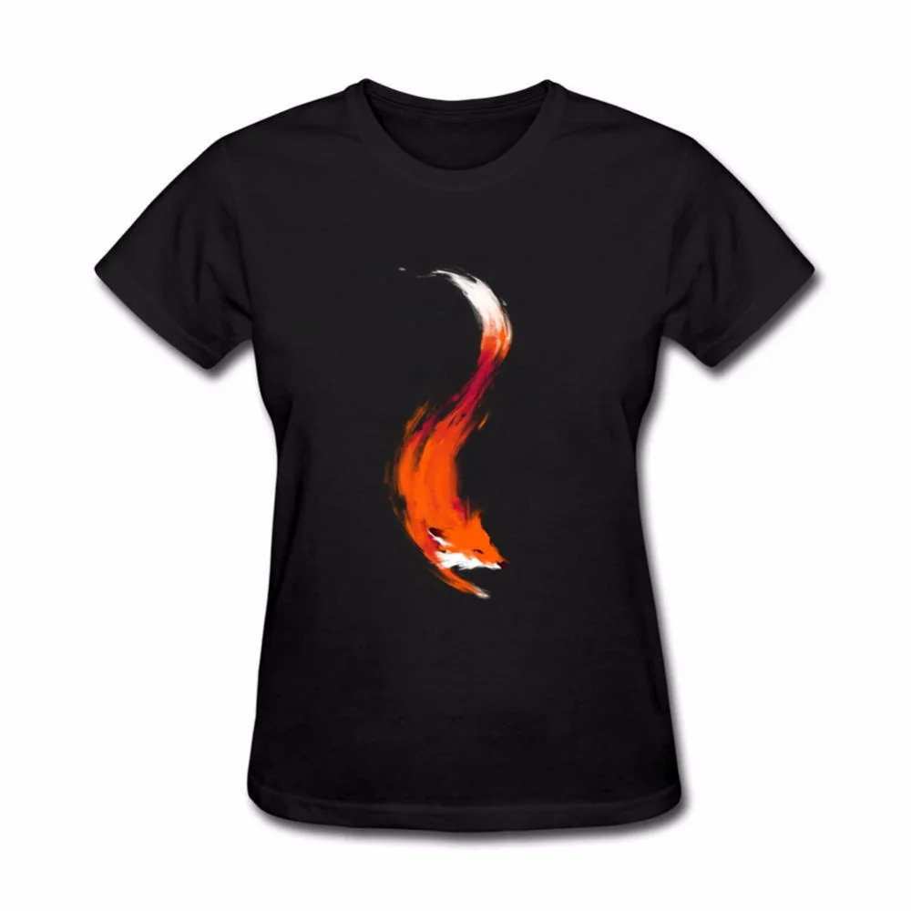 Новый дизайн женская футболка 100% хлопок funuy The Quick Orange-Red Fox женские топы на