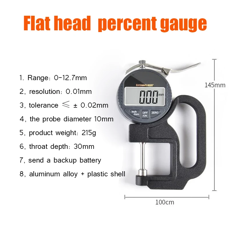 Бесплатная доставка с плоской головкой процентов Калибр измерительный бумажная пленка Толщина, высокая точность диапазон 0-12,7 мм