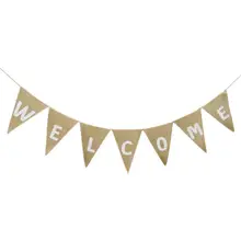 1 шт. вечерние гирлянды флаг приветственные буквы треугольник креативный джутовый баннер из ткани для школы праздник день рождения вечеринка Декор A3