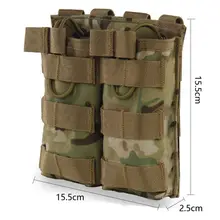 Тактический Молл двойной открытый Топ подсумок M4/M16 подсумок для журналов на открытом воздухе страйкбол военный Пейнтбол Снаряжение на открытом воздухе