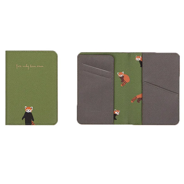 OLAGB, бренд, Обложка для паспорта, для мужчин и женщин, кредитный Id держатель для карт, Цветочный, для визиток, сумка для паспорта z49 - Цвет: Green Panda